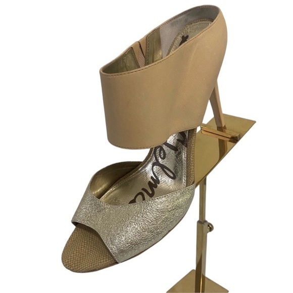 Sam Edelman Scotti tan and gold high heel sandals Size 10 - Picture 4 of 8